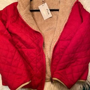 ZYIA Red reversible jacket size medium brand new tags and bag worn 1X -$65